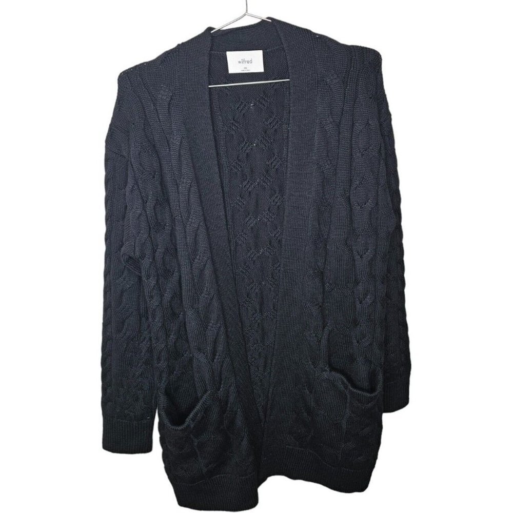Wilfred Anya Sweater Thick Knit cardigan 100% Merino Wool Oversized SZ XXS-S - Picture 5 of 15